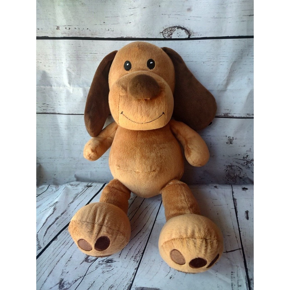 Brown Puppy Dog Stuffed Animal Plush 16 Inch Soft Eyes